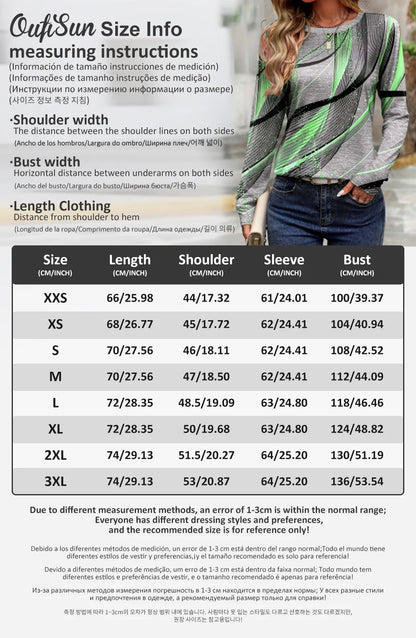 Vintage Striped Long Sleeves Tops for Women – All-Season Casual V-Neck Top, Slight Stretch Polyester Tee, Festival & Folk Style, True to Size