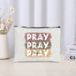Inspirational Christian Canvas Makeup Bag - Faith-Based Travel Pouch & Scripture Accessory Organiser