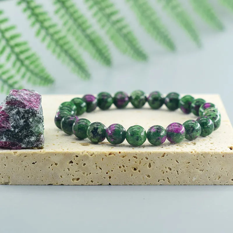 Geniune Natural Epidote Zoisite Stone & Other Semi-Precious Stones Bead Bracelet Quartz [SELECTION] - ALOE WINGS STORE