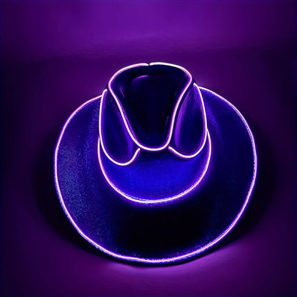 LED Light-Up Cowboy & Cowgirl Hat – Luminous Western Party Cap for Dancing, Dress-Up & Festivals