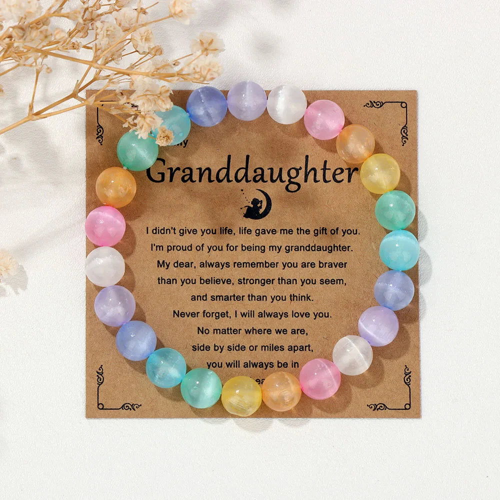 Natural Stone Bead Bracelet With Information Card SELECTION - ALOE WINGS STORE