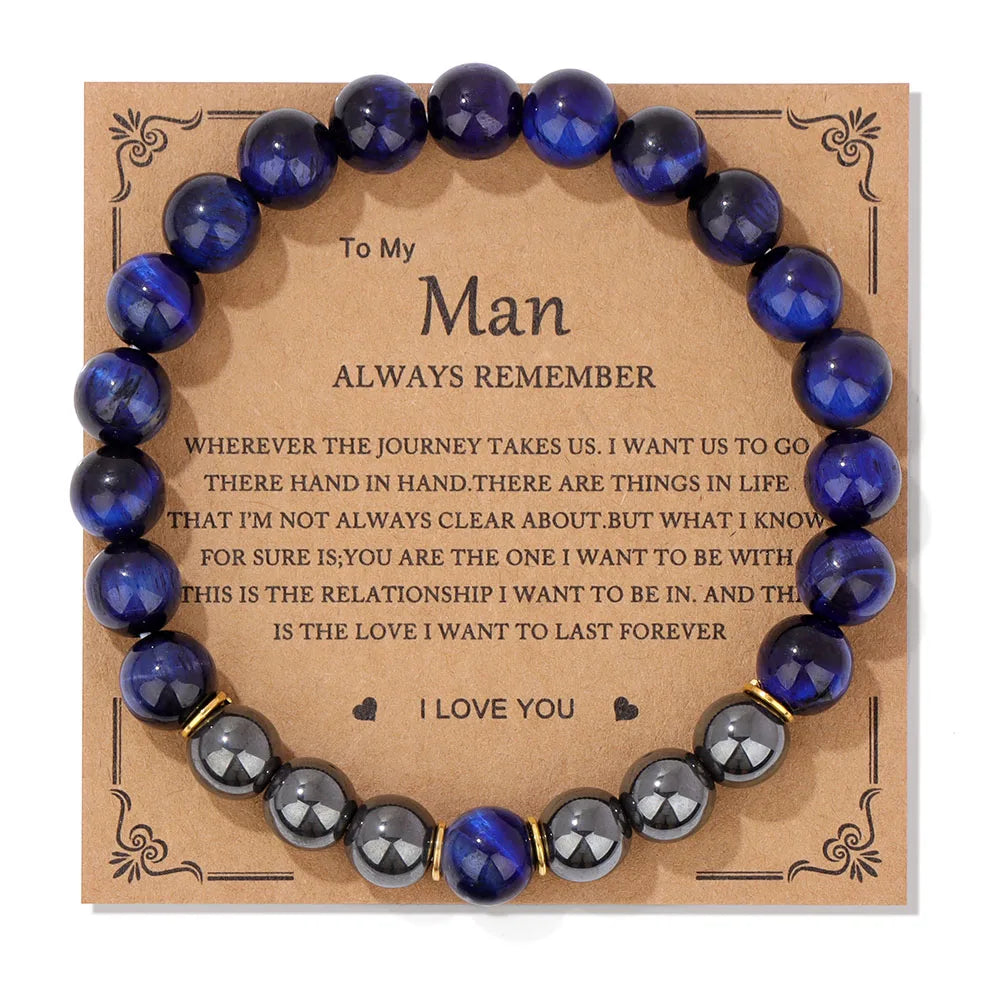 Natural Stone Bead Bracelet With Information Card SELECTION - ALOE WINGS STORE