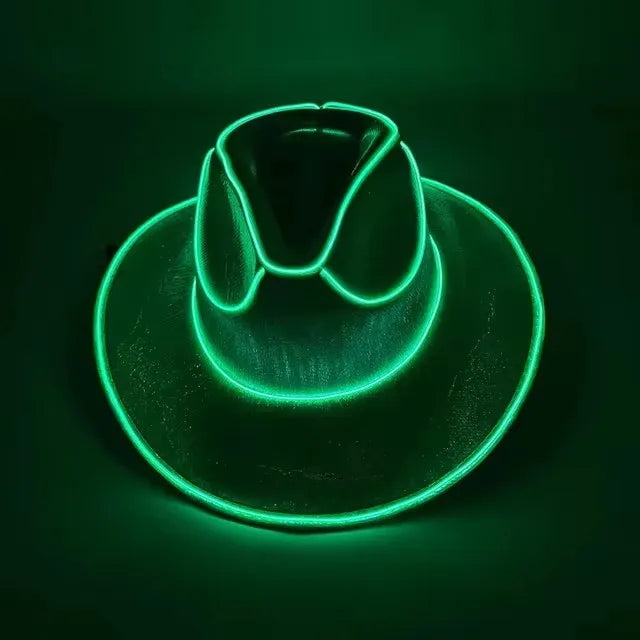 LED Light-Up Cowboy & Cowgirl Hat – Luminous Western Party Cap for Dancing, Dress-Up & Festivals