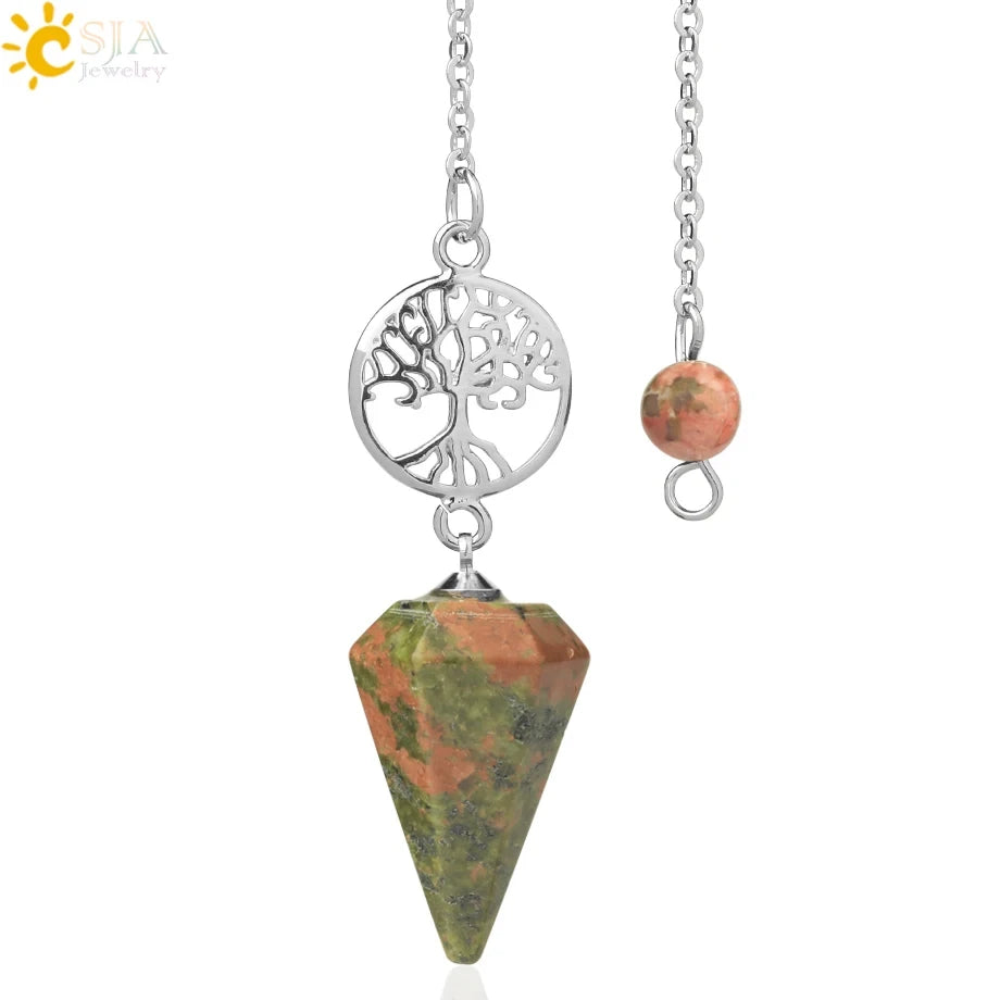 Natural Gemstones Spiritual Flower Pendulum / Pendant SELECTION-ALOE WINGS STORE