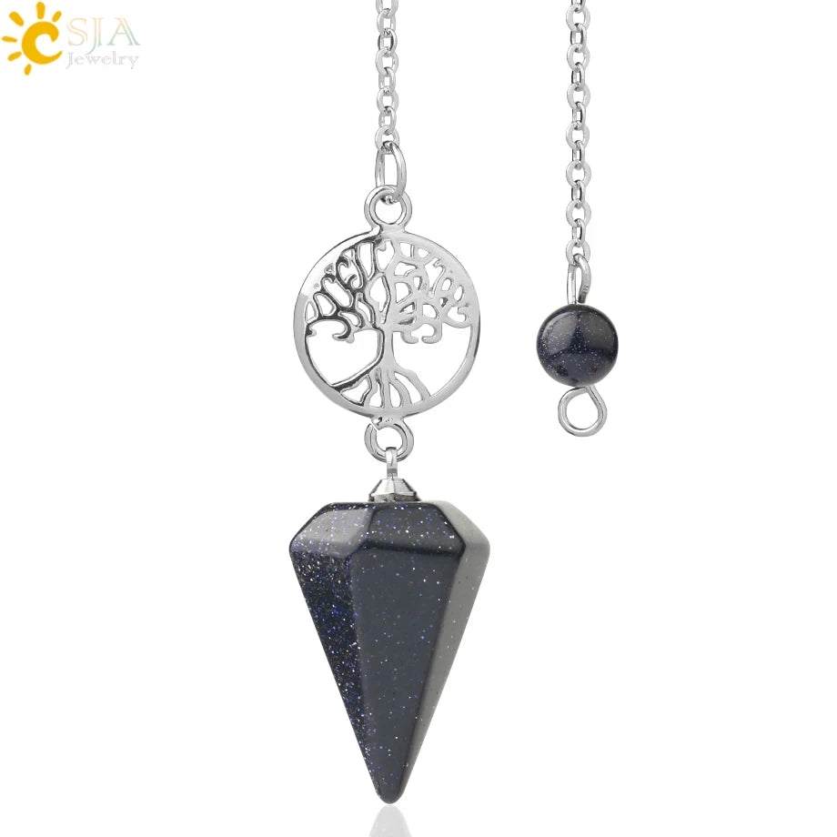 Natural Gemstones Spiritual Flower Pendulum / Pendant SELECTION-ALOE WINGS STORE