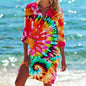 1.Boho Style Summer Cover-Up – Women's Tropical Print Beach Blouse Selection