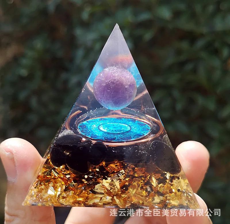 Spiritual Crystal Resin Energy Generator Pyramid Selection - ALOE WINGS STORE