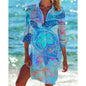 3.Boho Style Summer Cover-Up – Women's Tropical Print Beach Blouse Selection