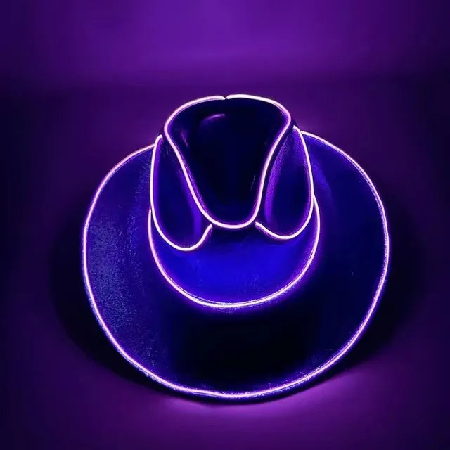 LED Light-Up Cowboy & Cowgirl Hat – Luminous Western Party Cap for Dancing, Dress-Up & Festivals