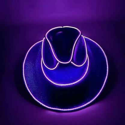 LED Light-Up Cowboy & Cowgirl Hat – Luminous Western Party Cap for Dancing, Dress-Up & Festivals