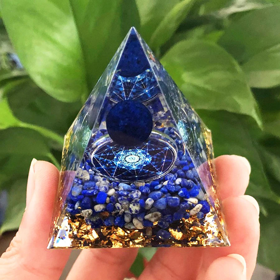 Energy Generator Crystal Gemstones Pyramid - ALOE WINGS STORE