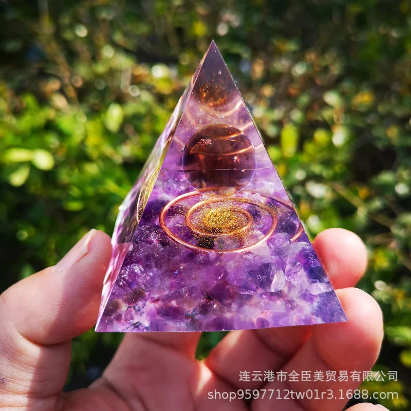 Spiritual Crystal Resin Energy Generator Pyramid Selection - ALOE WINGS STORE