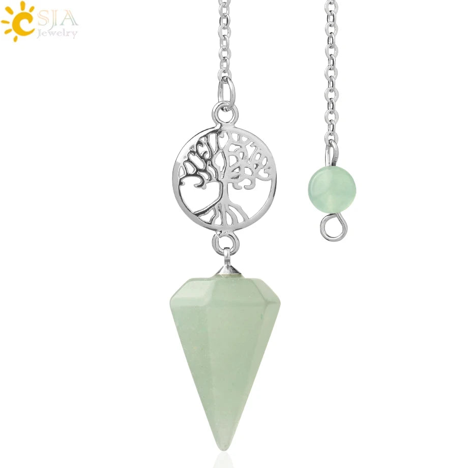 Natural Gemstones Spiritual Flower Pendulum / Pendant SELECTION - ALOE WINGS STORE