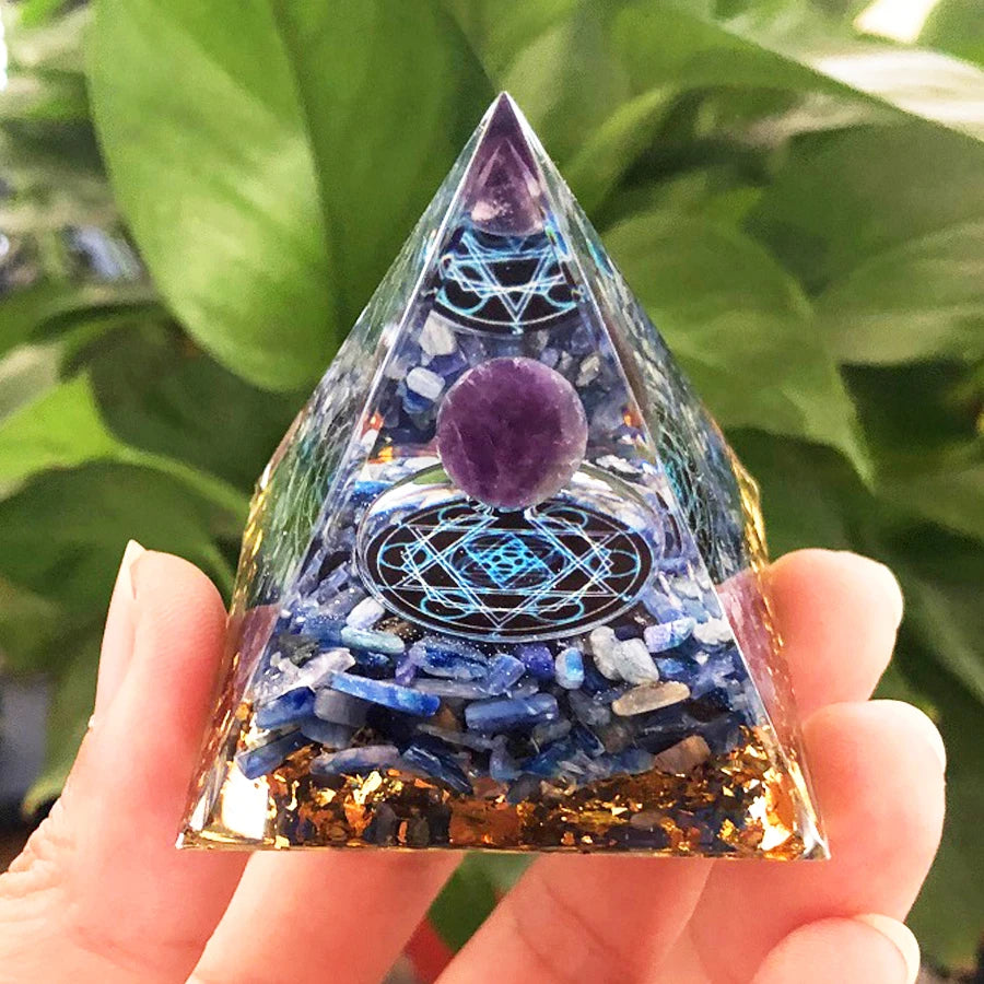 Energy Generator Crystal Gemstones Pyramid - ALOE WINGS STORE