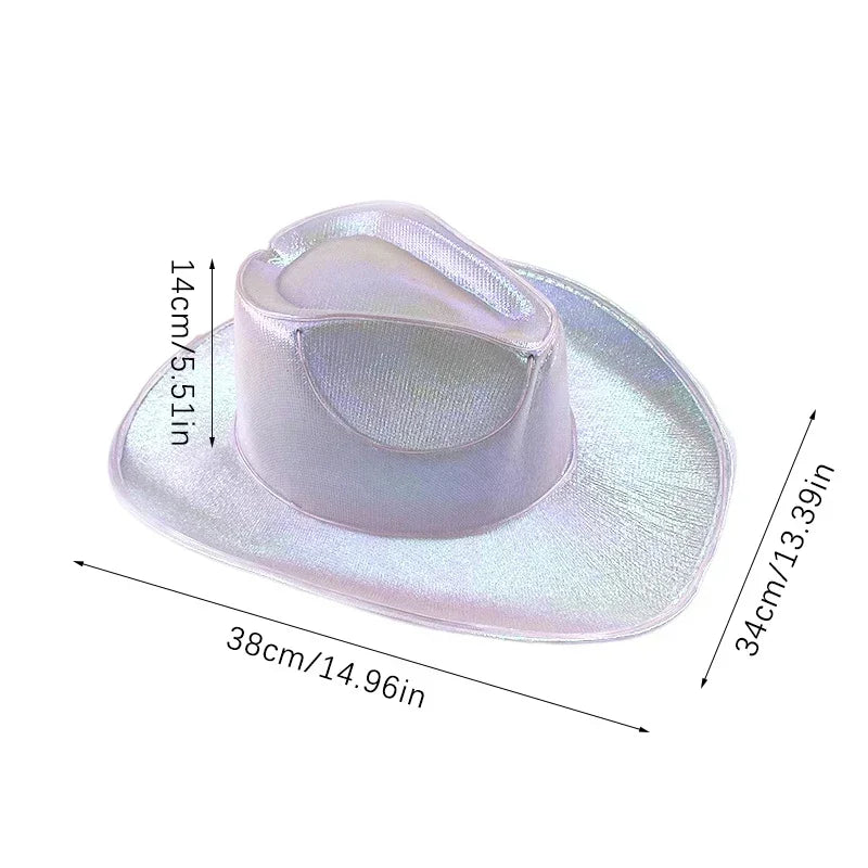 LED Light-Up Cowboy & Cowgirl Hat – Luminous Western Party Cap for Dancing, Dress-Up & Festivals