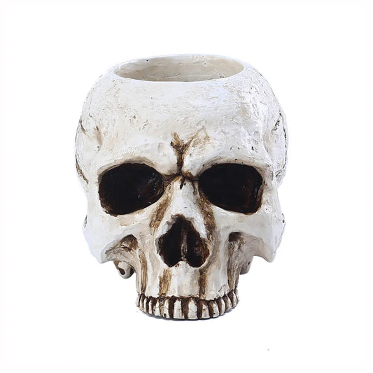 Gothic Skull Bone Candle Stand for Desktop