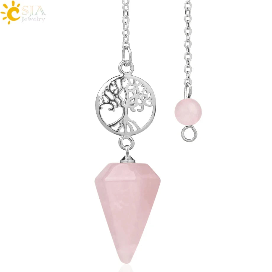 Natural Gemstones Spiritual Flower Pendulum / Pendant SELECTION-ALOE WINGS STORE