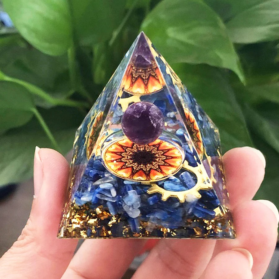 Energy Generator Crystal Gemstones Pyramid - ALOE WINGS STORE