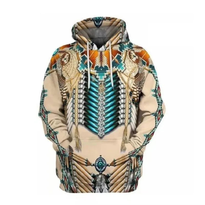 Native Indian Bohemian Style Unisex Hoodie Pullover (Short Size to Plus-Size) - ALOE WINGS STORE