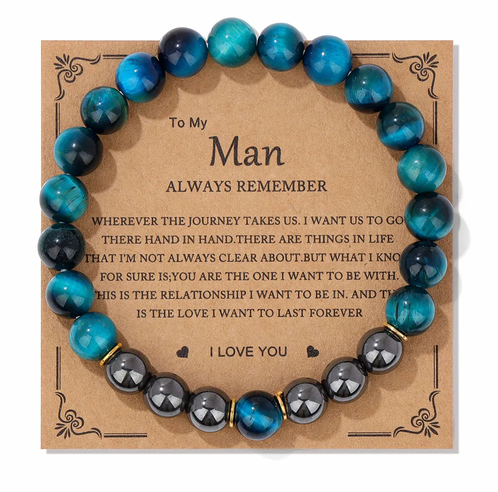 Natural Stone Bead Bracelet With Information Card SELECTION - ALOE WINGS STORE