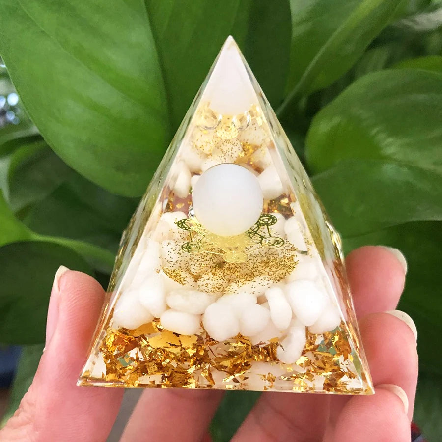 Energy Generator Crystal Gemstones Pyramid-ALOE WINGS STORE