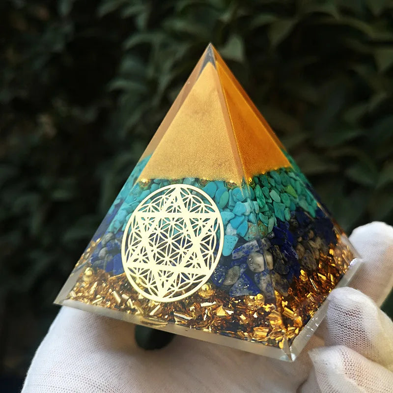 Spiritual Crystal Resin Energy Generator Pyramid Selection - ALOE WINGS STORE