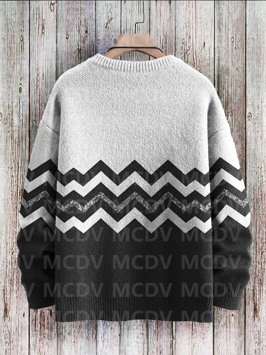 Vintage Gradient Art Print Casual Knit Pullover Sweater Women For Men Sweater