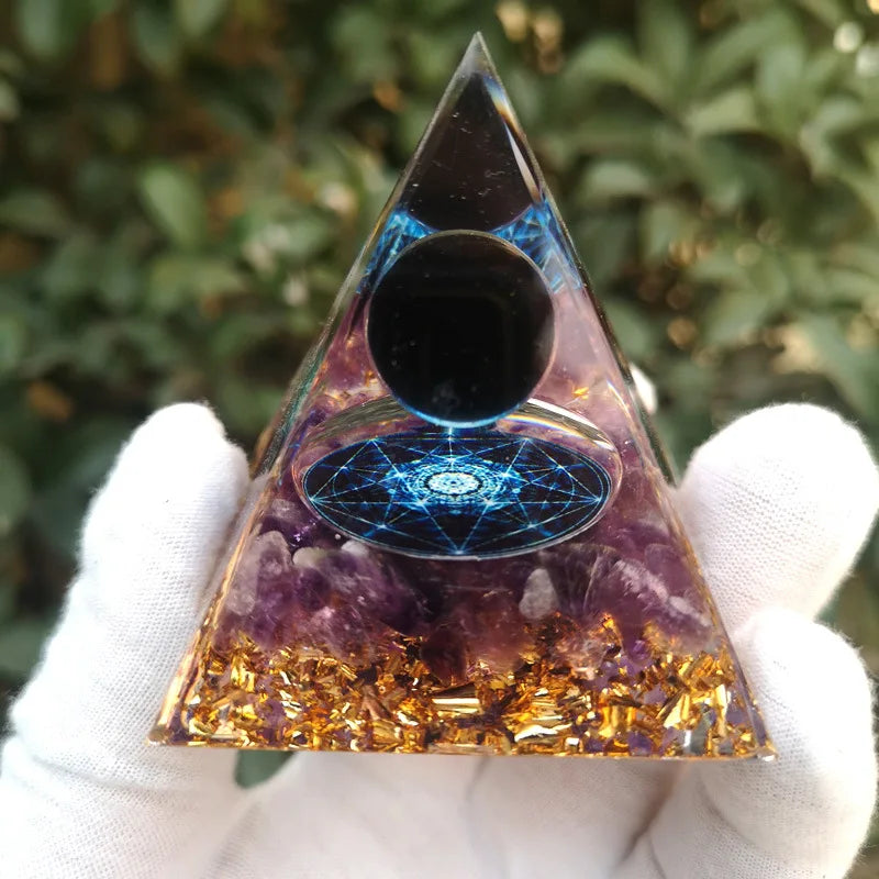 Spiritual Crystal Resin Energy Generator Pyramid Selection-ALOE WINGS STORE