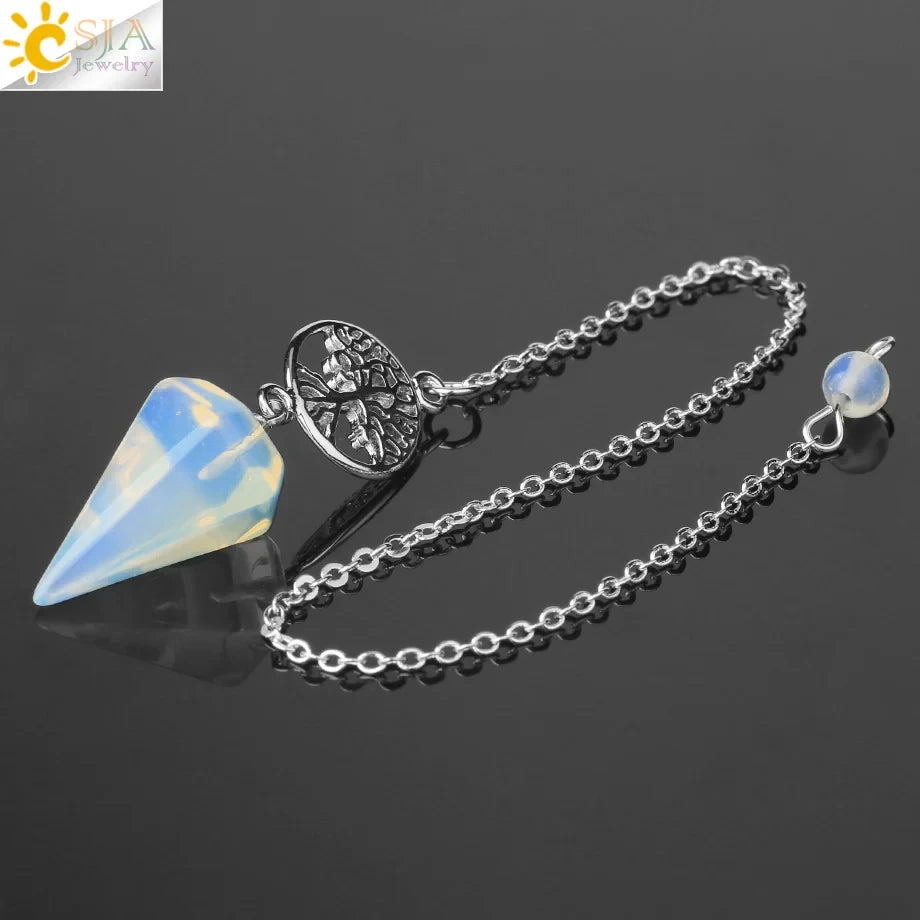 Natural Gemstones Spiritual Flower Pendulum / Pendant SELECTION-ALOE WINGS STORE