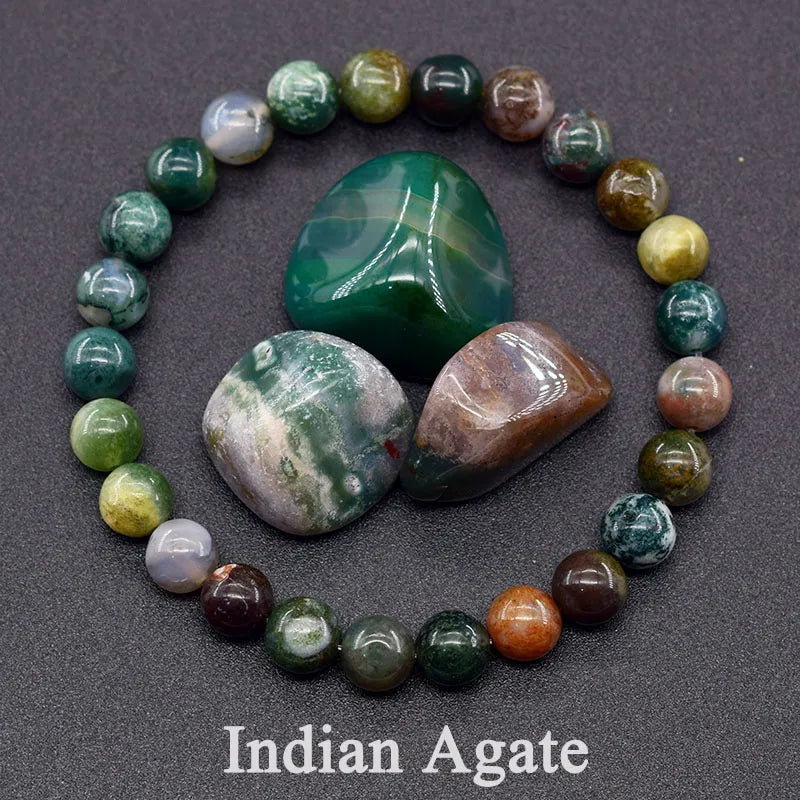 Geniune Natural Epidote Zoisite Stone & Other Semi-Precious Stones Bead Bracelet Quartz [SELECTION] - ALOE WINGS STORE