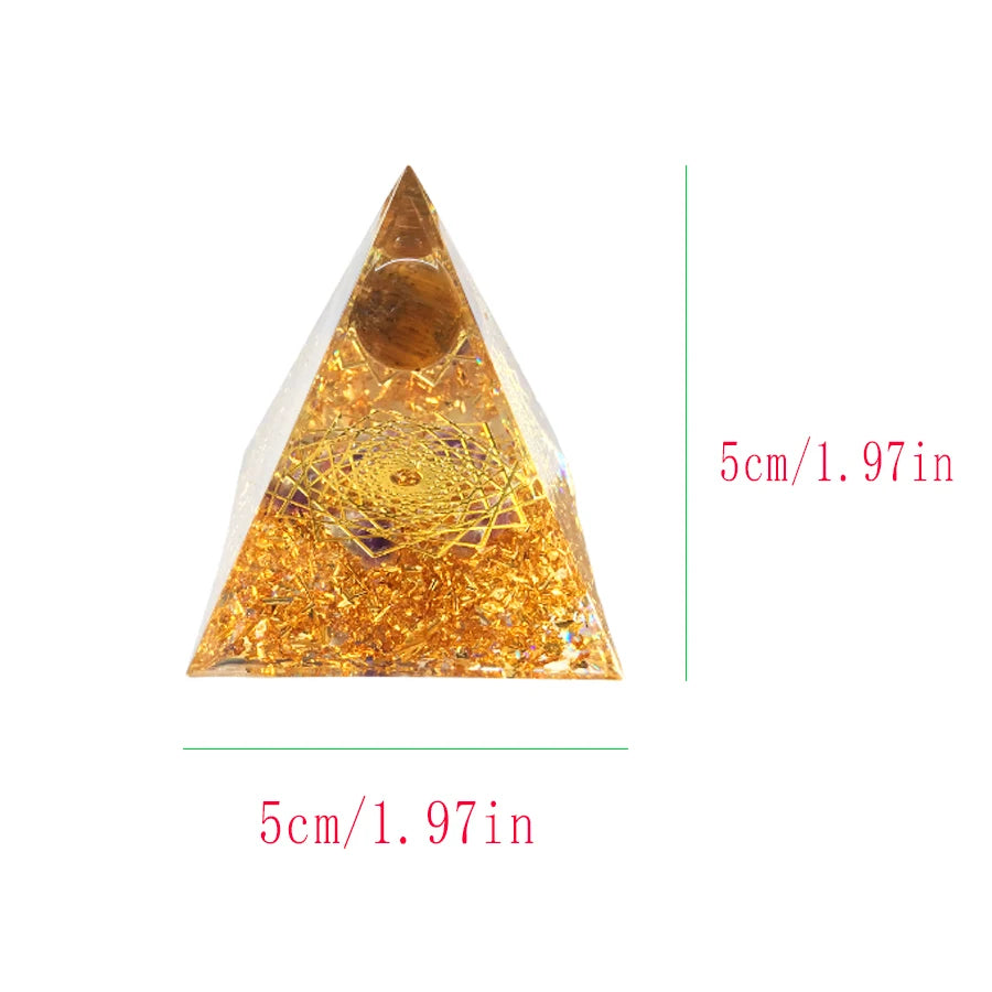 Energy Generator Crystal Gemstones Pyramid - ALOE WINGS STORE