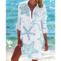 1.Boho Style Summer Cover-Up – Women's Tropical Print Beach Blouse Selection