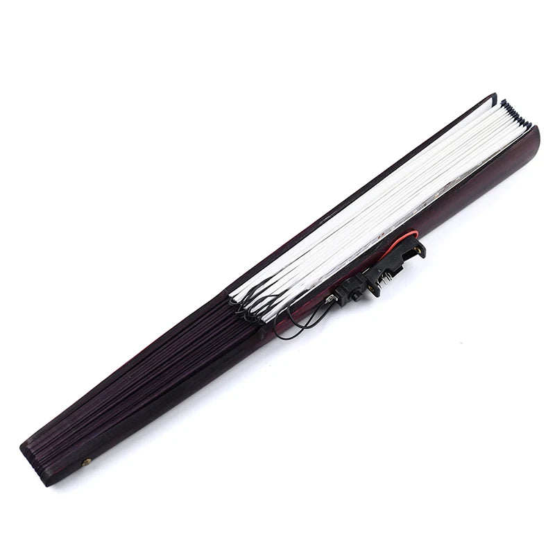 LED Light-Up Foldable Hand Fan – Glowing Neon Bamboo Fan for Dance, Concerts, & Performance Props