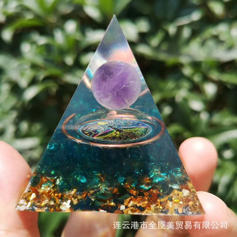 Spiritual Crystal Resin Energy Generator Pyramid Selection - ALOE WINGS STORE