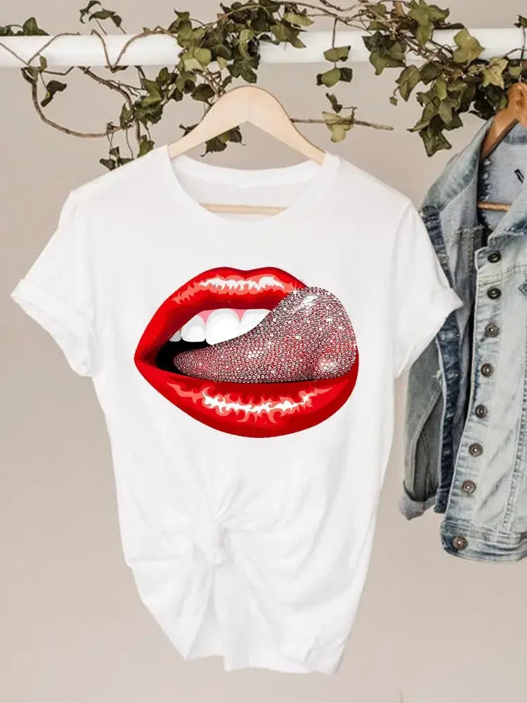 Juicy Tasty Lips Designs Women's Short Sleeve T-Shirts (SELECTION) - ALOE WINGS STORE