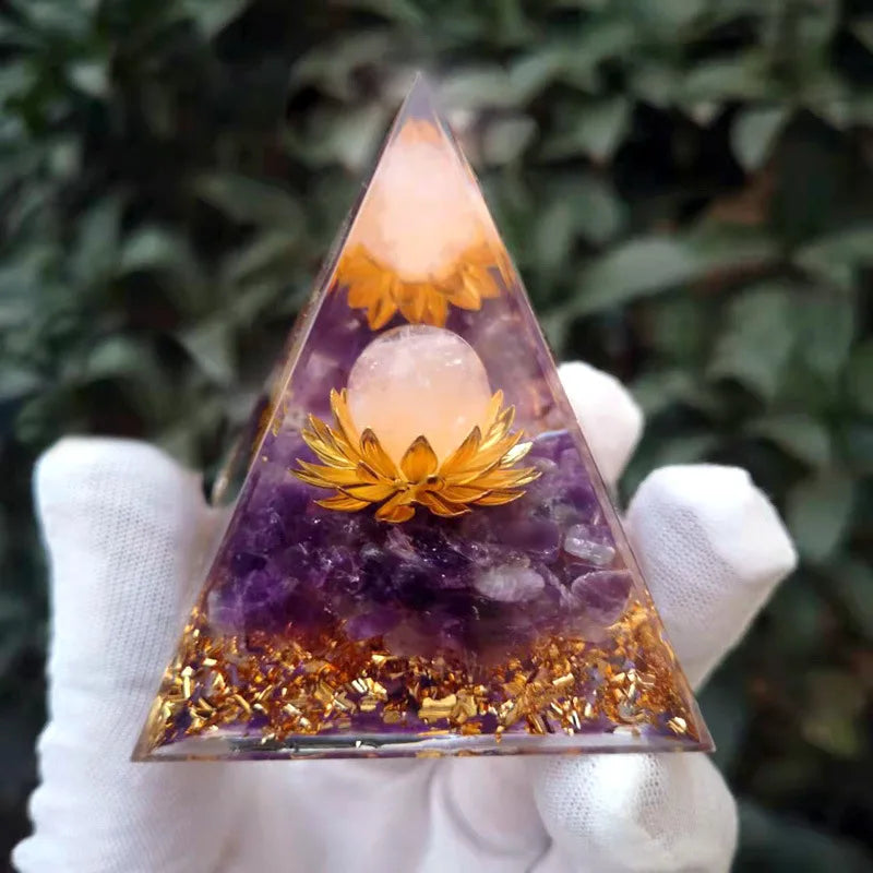 Spiritual Crystal Resin Energy Generator Pyramid Selection - ALOE WINGS STORE