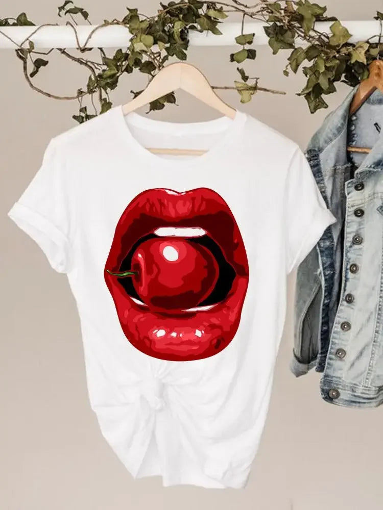 Juicy Tasty Lips Designs Women's Short Sleeve T-Shirts (SELECTION) - ALOE WINGS STORE