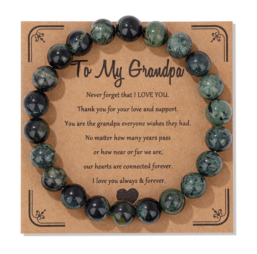 Natural Stone Bead Bracelet With Information Card SELECTION-ALOE WINGS STORE