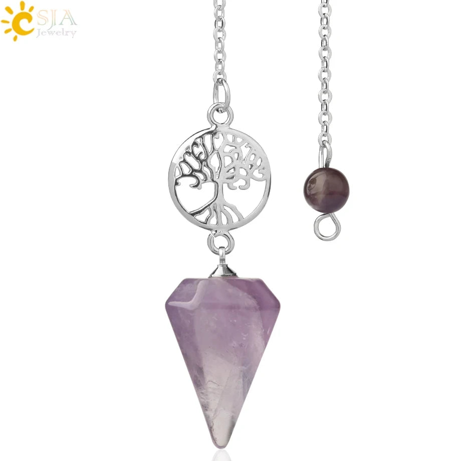 Natural Gemstones Spiritual Flower Pendulum / Pendant SELECTION-ALOE WINGS STORE