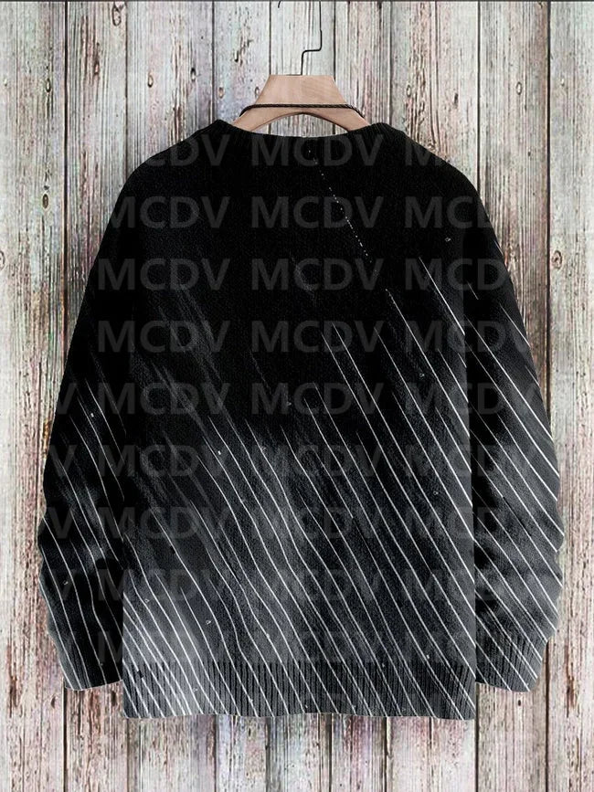 Vintage Gradient Art Print Casual Knit Pullover Sweater Women For Men Sweater