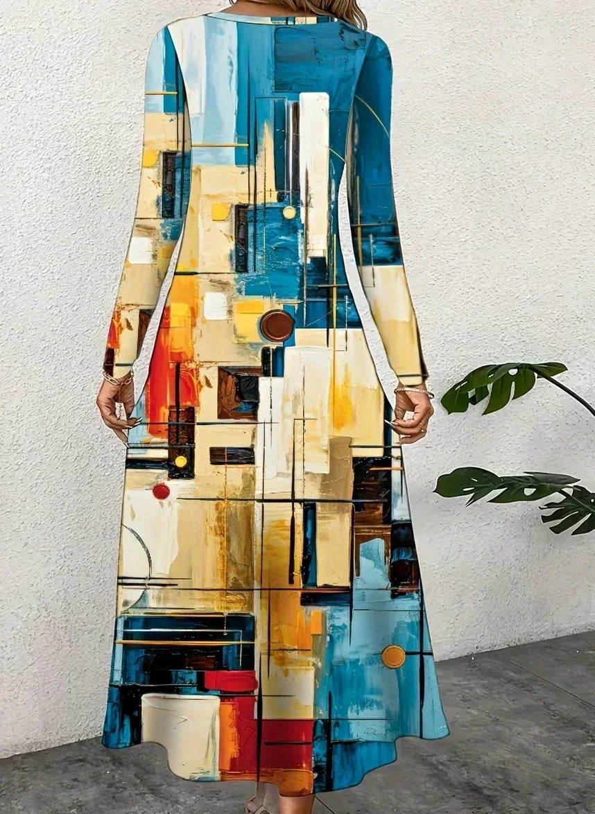 Women's Abstract Art Print A-Line Dress