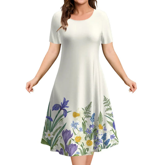 Blue Patterns Floral Ladies Sun Dress - ALOE WINGS STORE