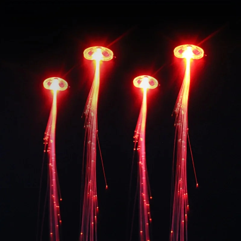 10PCS LED Fibre Optic Hair Clips – Light-Up Glow Barrettes for Parties, Bars & Night Events | Glow-in-the-Dark Hair Pins