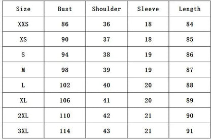 Size Chart for Boho Mini Dresses – Bust, Shoulder, Sleeve