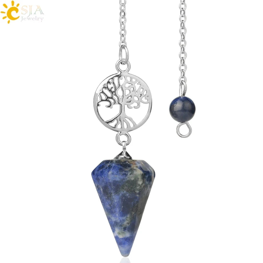 Natural Gemstones Spiritual Flower Pendulum / Pendant SELECTION-ALOE WINGS STORE