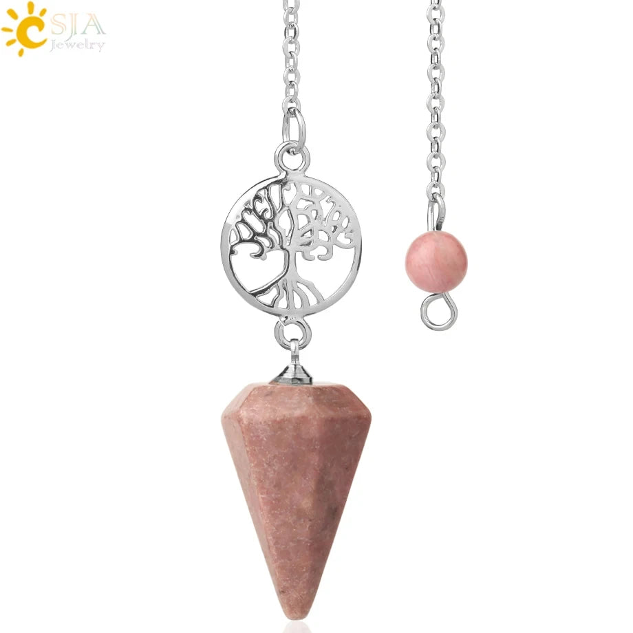 Natural Gemstones Spiritual Flower Pendulum / Pendant SELECTION - ALOE WINGS STORE