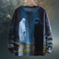 Mysterious Shadow Figures 3D Halloween Pullover – Spooky Winter Streetwear