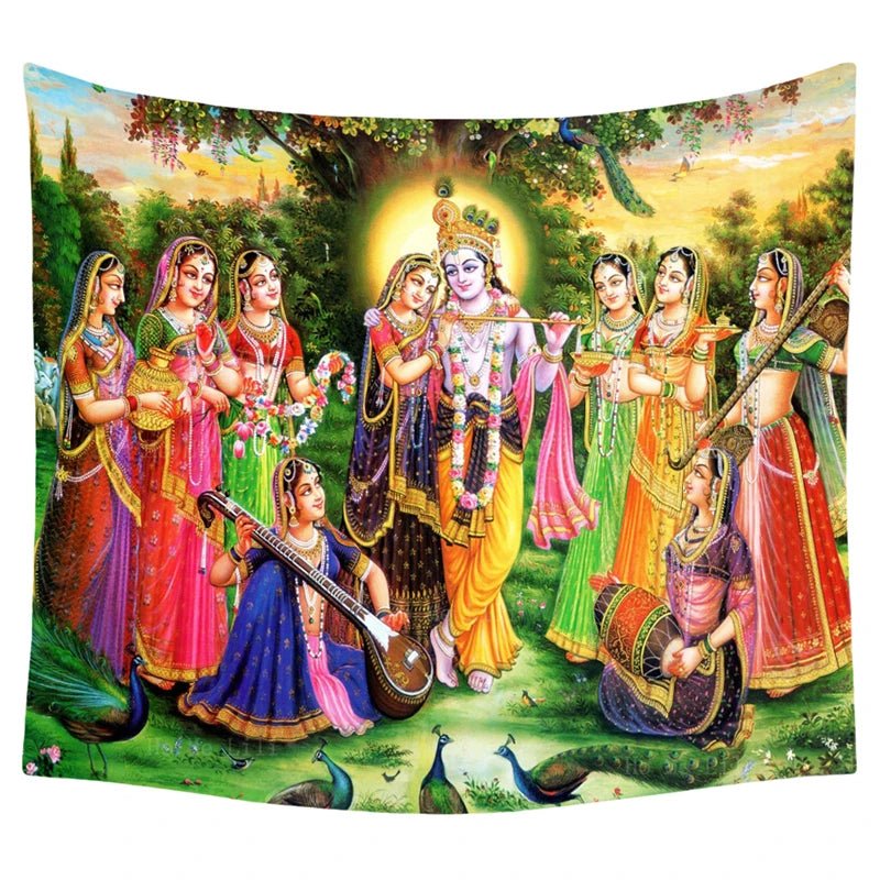 Traditional Indian art style Radha Krishna wall hanging