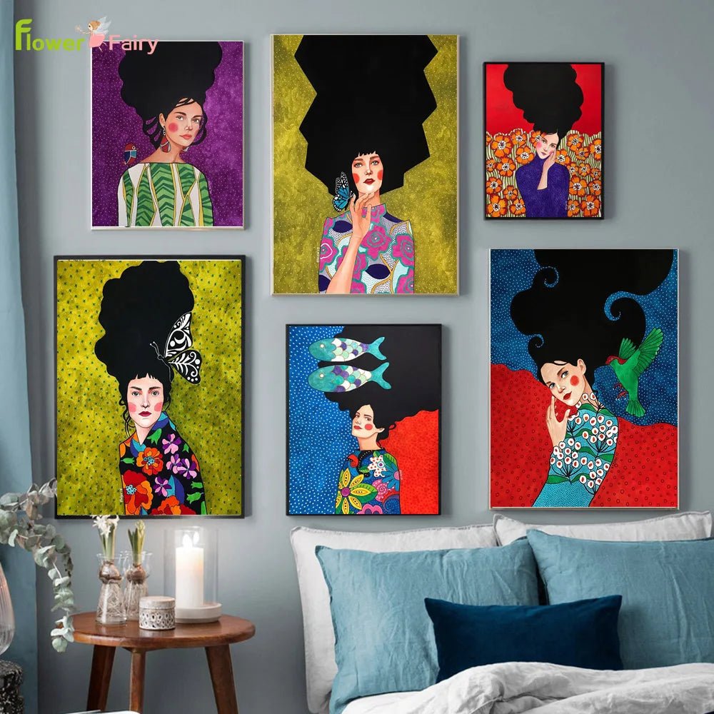 Abstract Fashion Girl Wall Art [SELECTION] - ALOE WINGS STORE