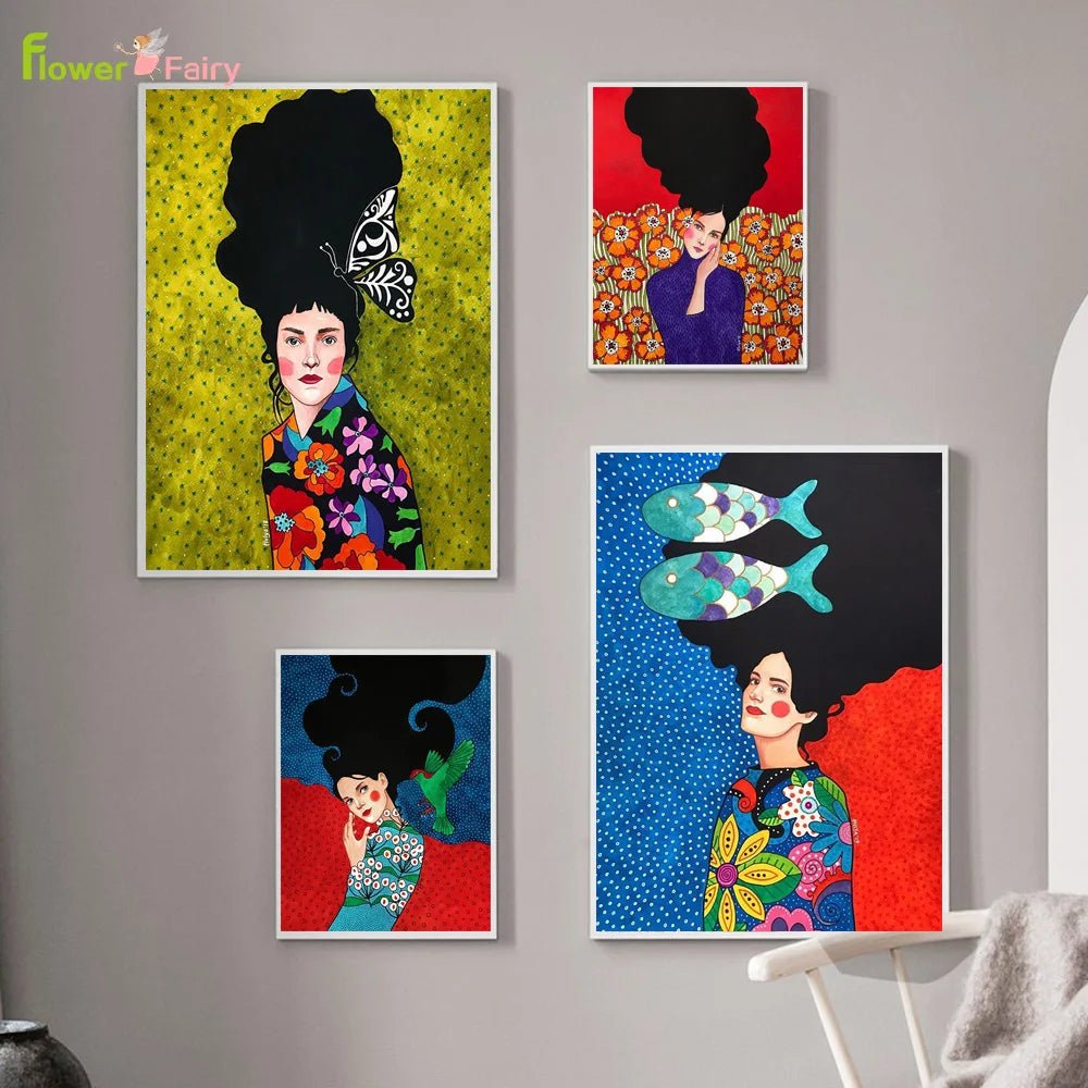 Abstract Fashion Girl Wall Art [SELECTION] - ALOE WINGS STORE